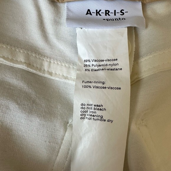 AKRIS PUNTO Ankle-Crop Trousers Pants in White Italian Fabric US 8 W6968 - Picture 7 of 10